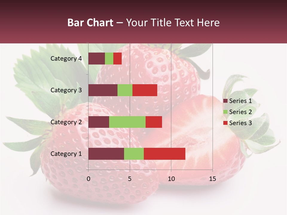 Two Strawberries With Leaves On A White Background PowerPoint Template