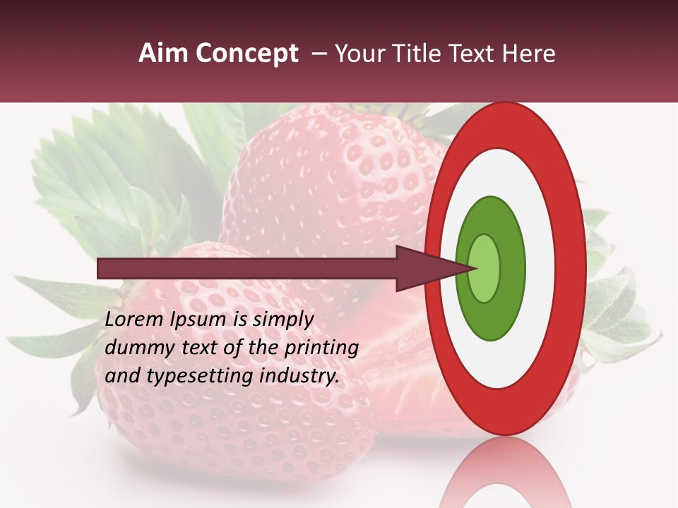 Two Strawberries With Leaves On A White Background PowerPoint Template