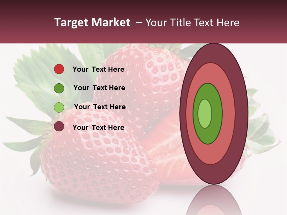 Two Strawberries With Leaves On A White Background PowerPoint Template