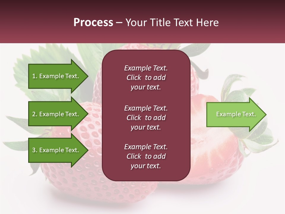 Two Strawberries With Leaves On A White Background PowerPoint Template