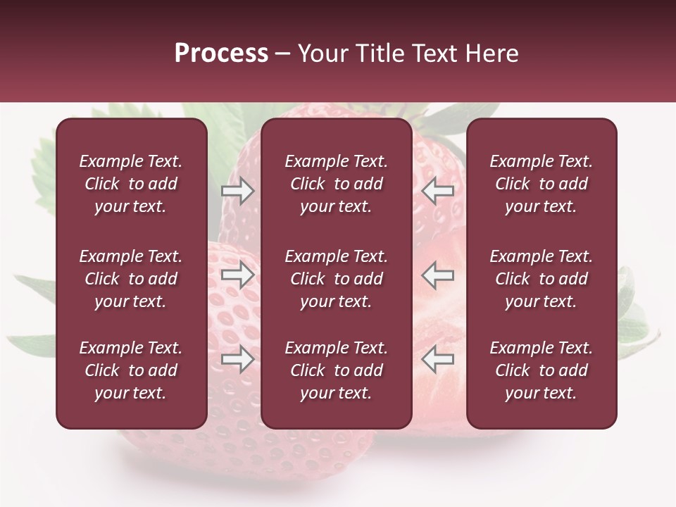 Two Strawberries With Leaves On A White Background PowerPoint Template