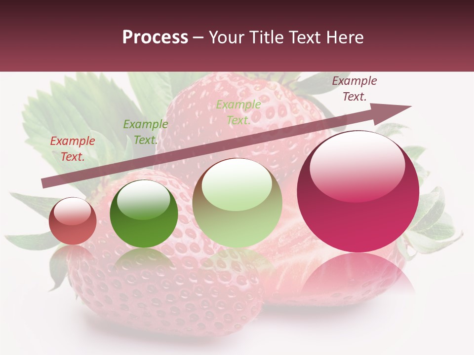 Two Strawberries With Leaves On A White Background PowerPoint Template