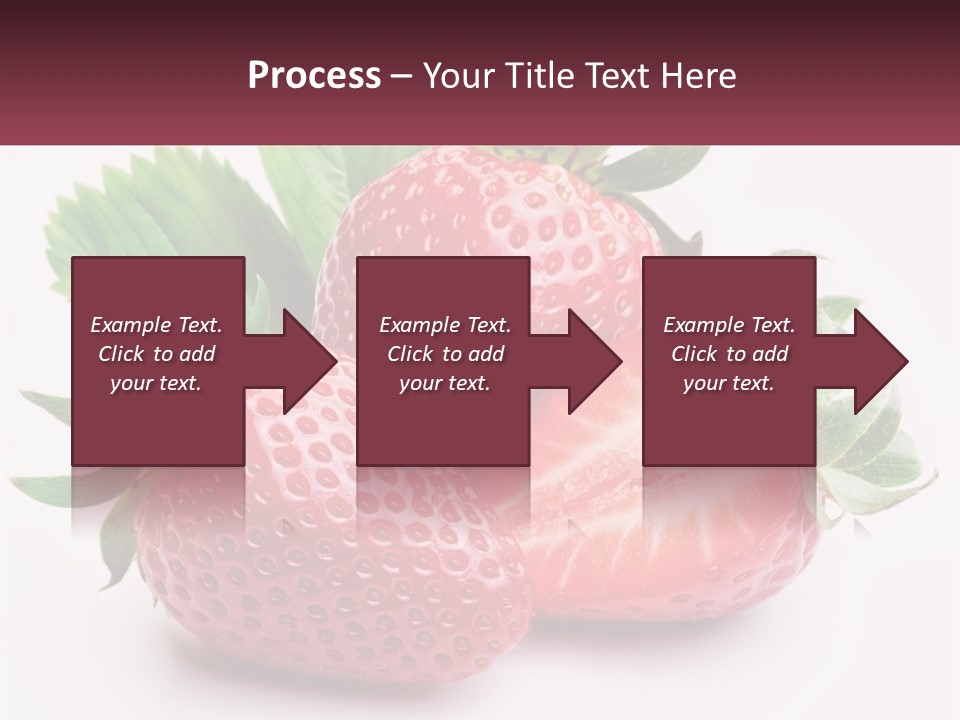 Two Strawberries With Leaves On A White Background PowerPoint Template