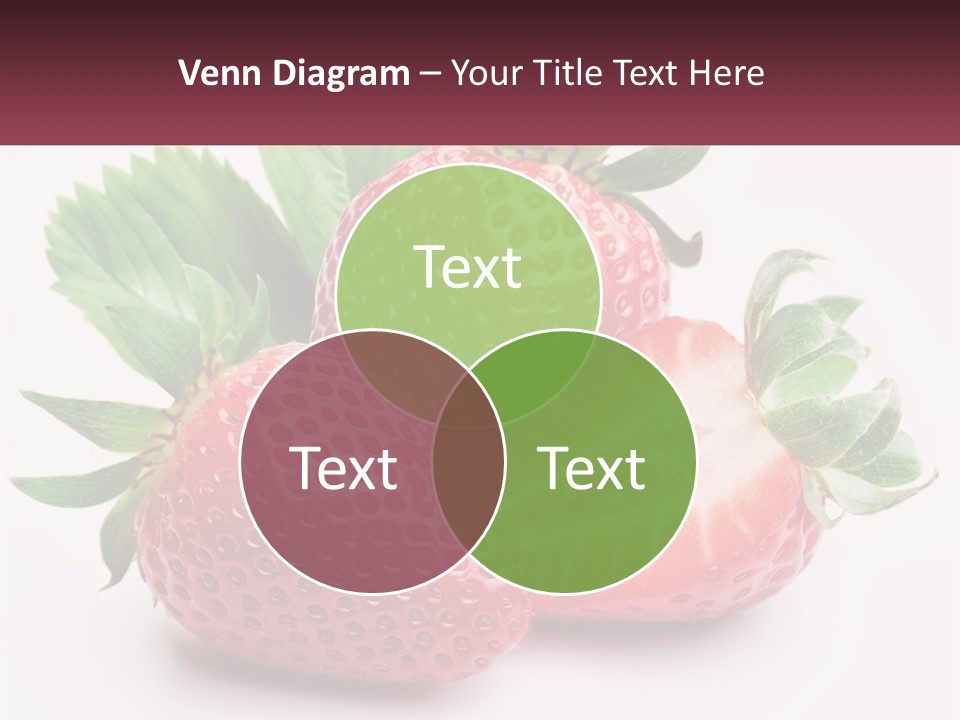 Two Strawberries With Leaves On A White Background PowerPoint Template
