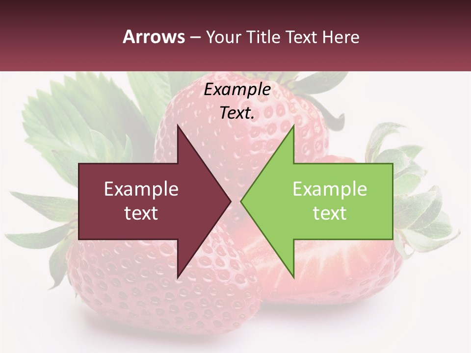 Two Strawberries With Leaves On A White Background PowerPoint Template