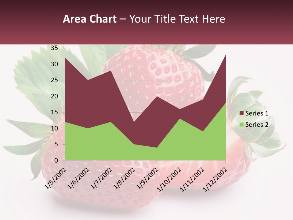 Two Strawberries With Leaves On A White Background PowerPoint Template