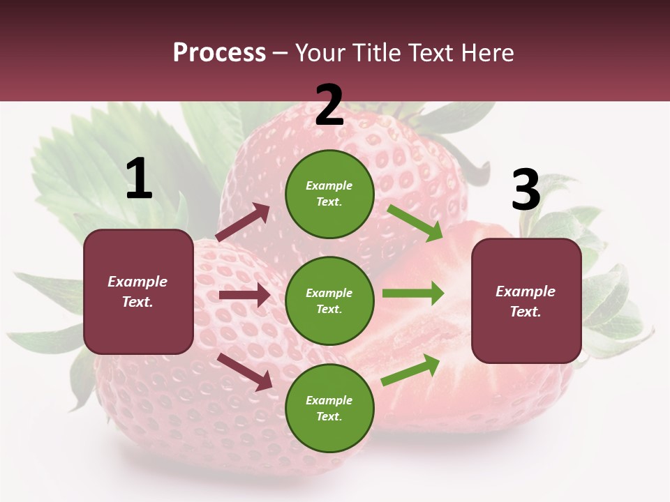 Two Strawberries With Leaves On A White Background PowerPoint Template
