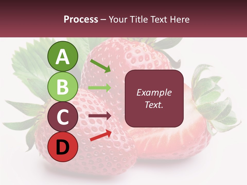 Two Strawberries With Leaves On A White Background PowerPoint Template