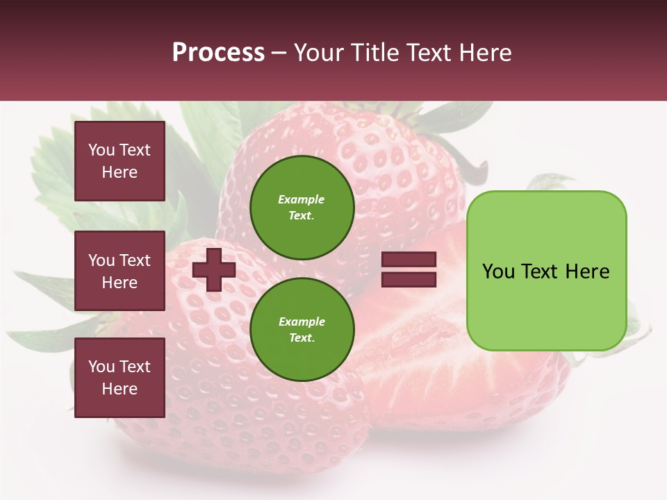 Two Strawberries With Leaves On A White Background PowerPoint Template