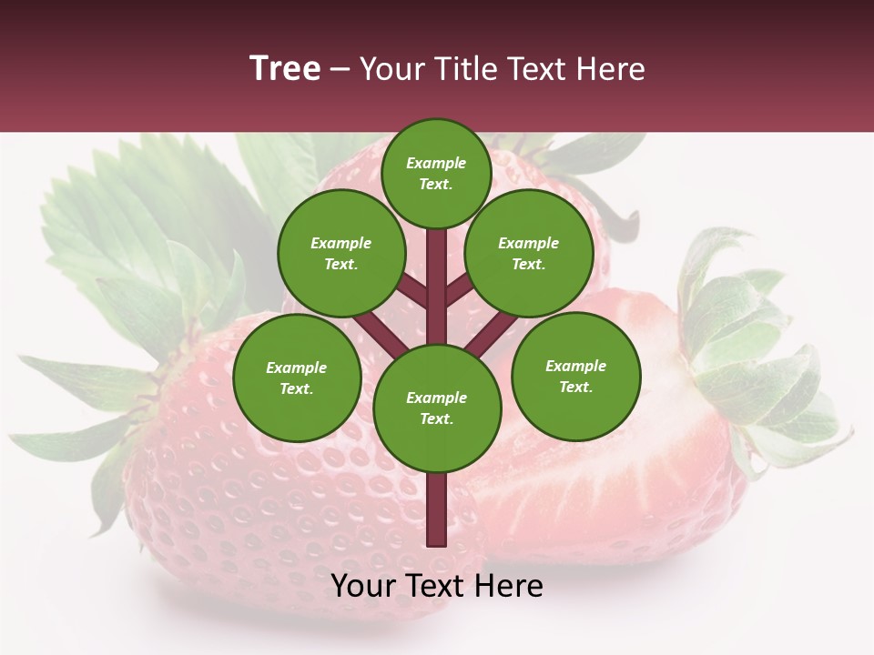 Two Strawberries With Leaves On A White Background PowerPoint Template