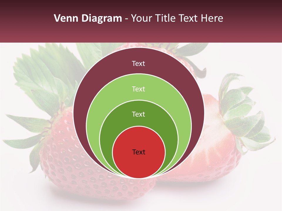 Two Strawberries With Leaves On A White Background PowerPoint Template