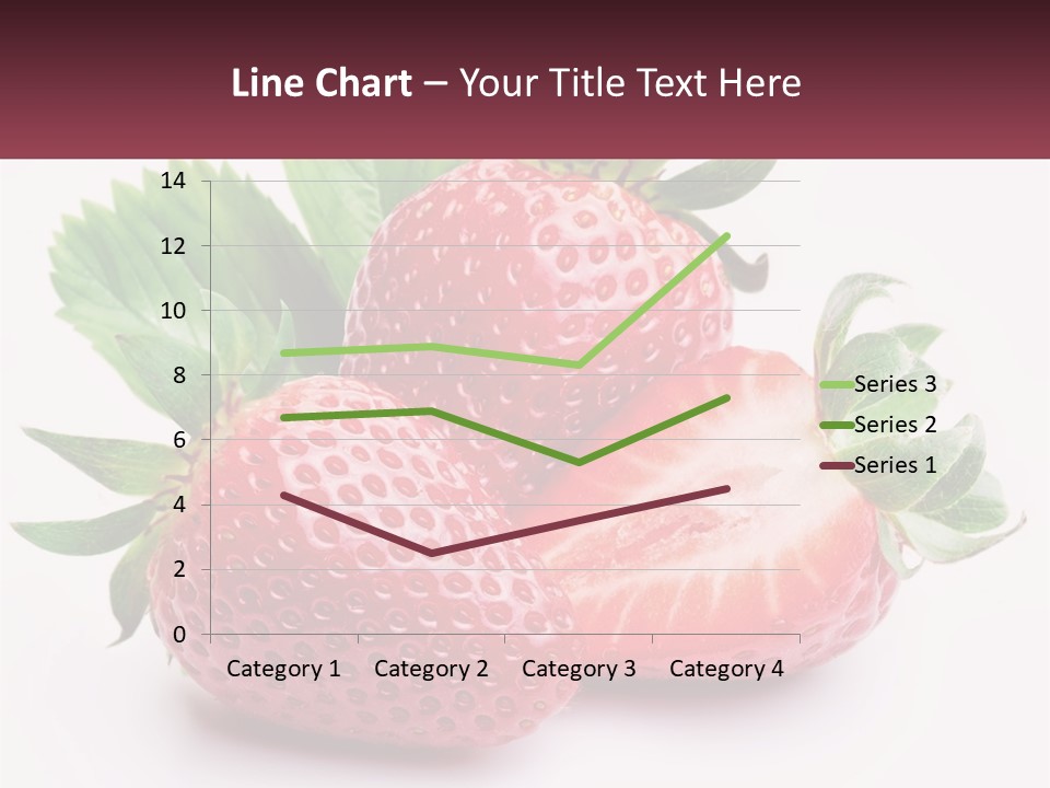 Two Strawberries With Leaves On A White Background PowerPoint Template