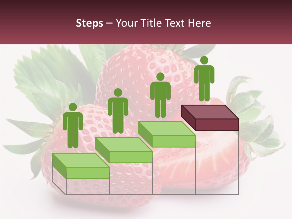 Two Strawberries With Leaves On A White Background PowerPoint Template