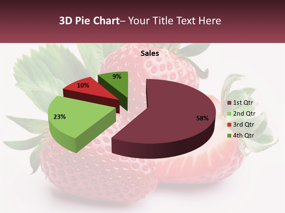 Two Strawberries With Leaves On A White Background PowerPoint Template