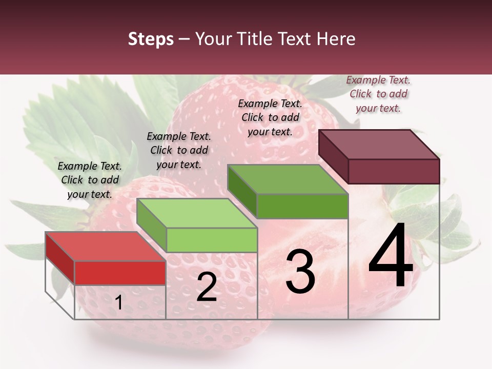 Two Strawberries With Leaves On A White Background PowerPoint Template