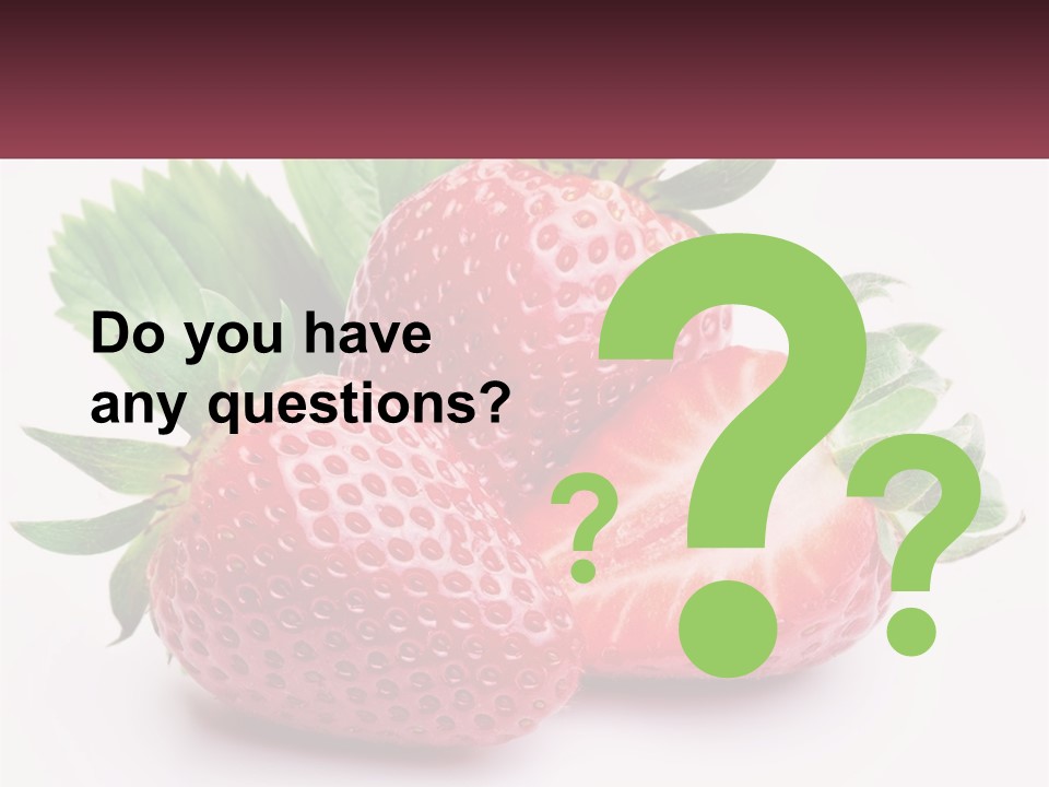 Two Strawberries With Leaves On A White Background PowerPoint Template