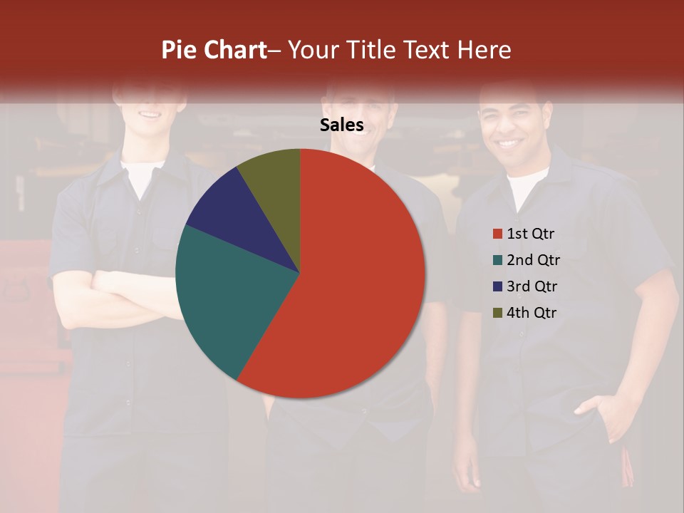 Three Mechanics Standing In Front Of A Truck PowerPoint Template