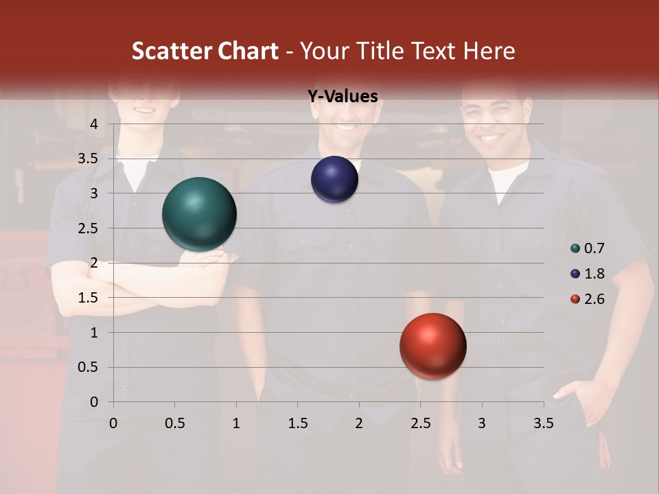Three Mechanics Standing In Front Of A Truck PowerPoint Template