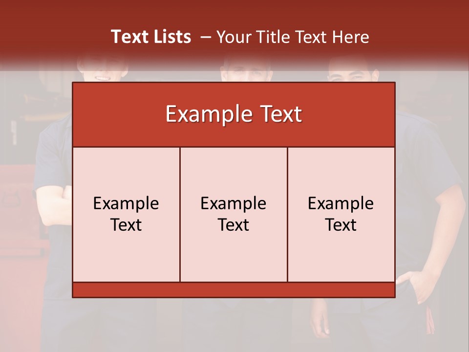 Three Mechanics Standing In Front Of A Truck PowerPoint Template