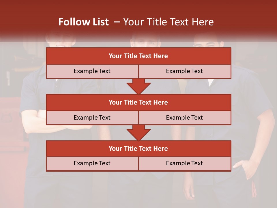 Three Mechanics Standing In Front Of A Truck PowerPoint Template