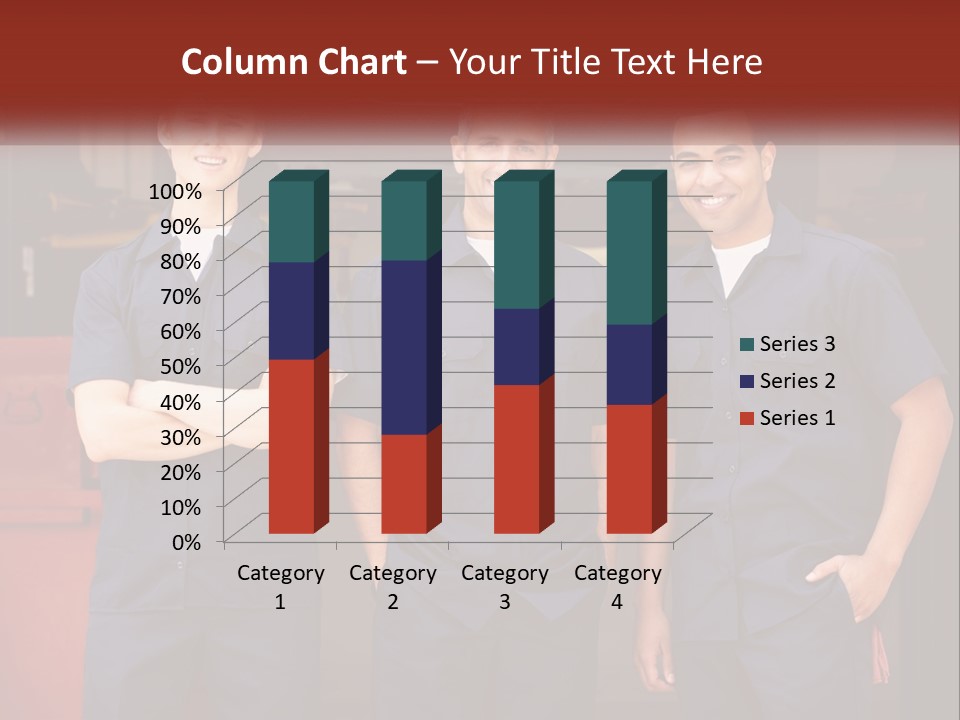 Three Mechanics Standing In Front Of A Truck PowerPoint Template