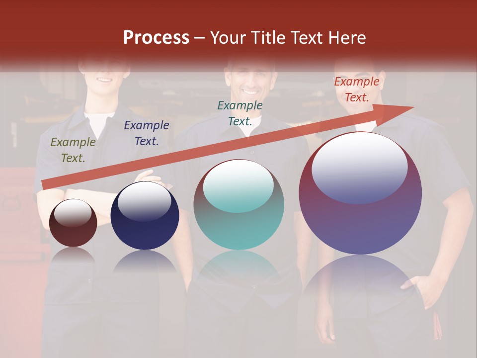 Three Mechanics Standing In Front Of A Truck PowerPoint Template