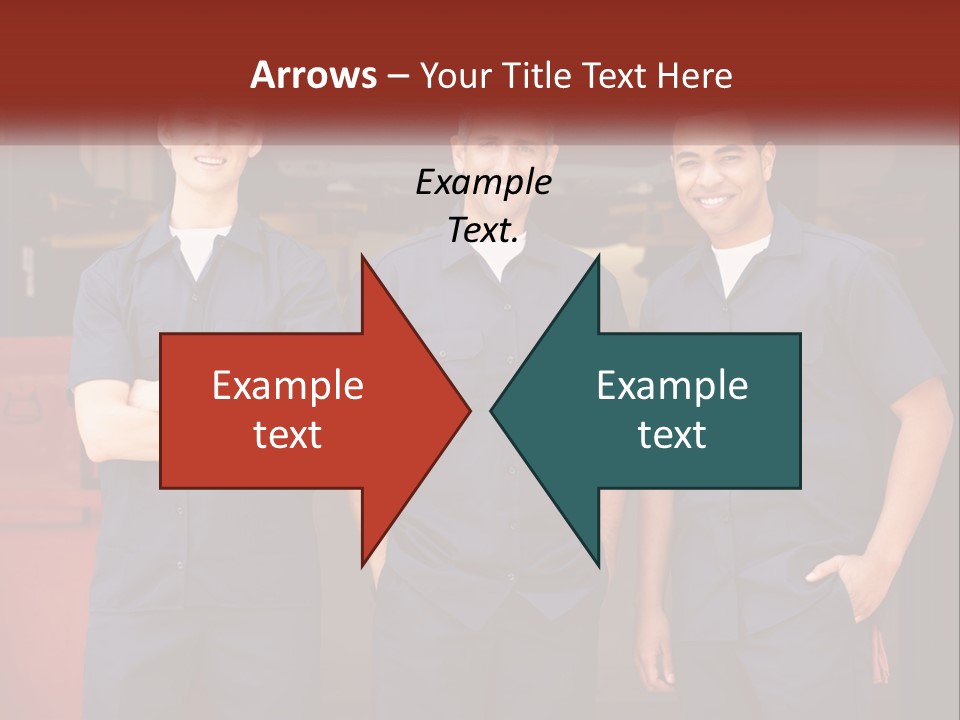 Three Mechanics Standing In Front Of A Truck PowerPoint Template