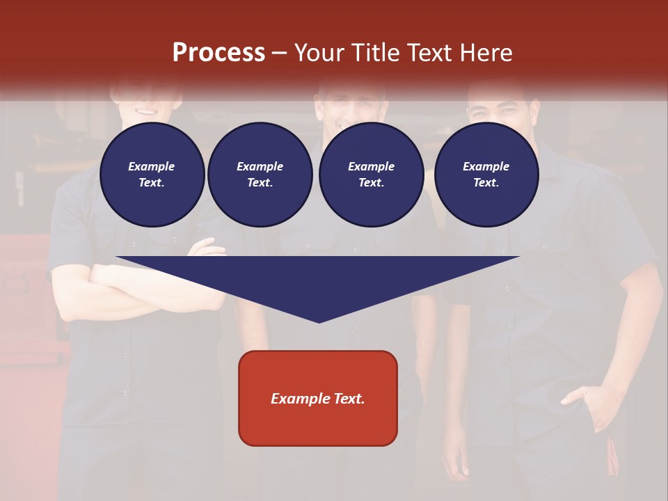 Three Mechanics Standing In Front Of A Truck PowerPoint Template