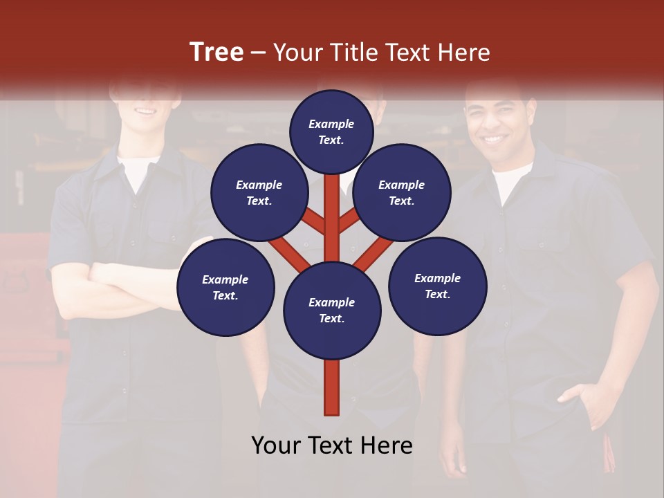 Three Mechanics Standing In Front Of A Truck PowerPoint Template