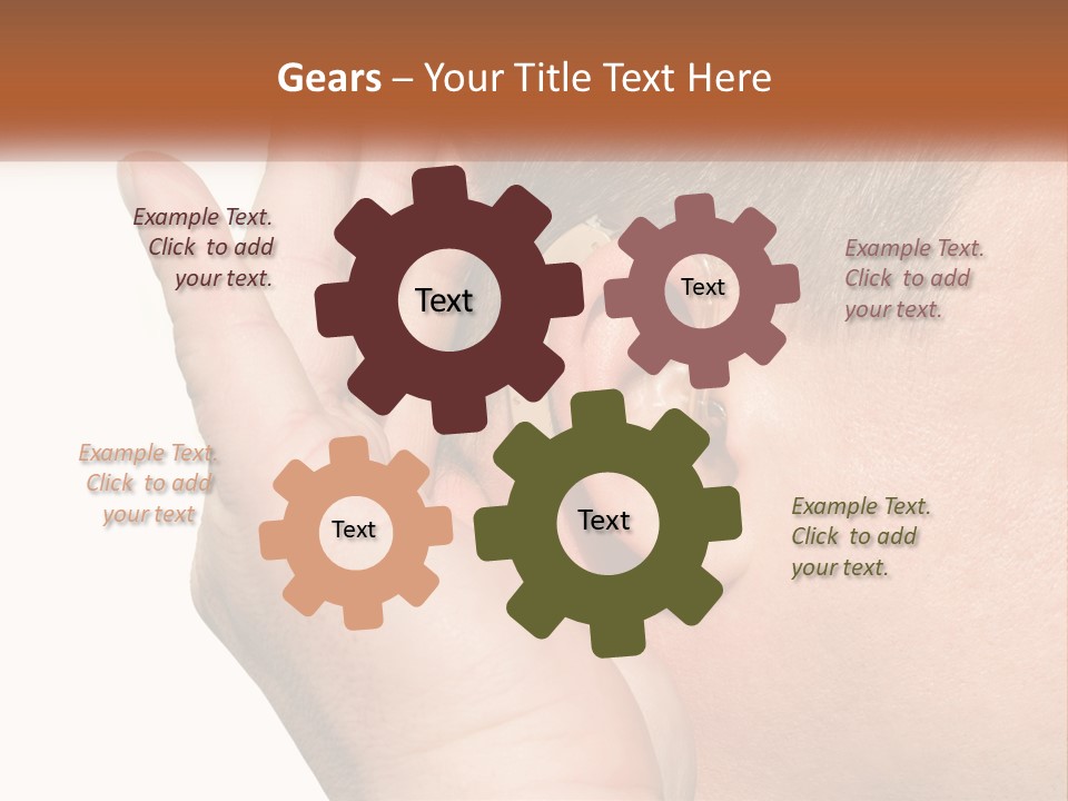 A Man Wearing A Pair Of Earplugs In His Ear PowerPoint Template