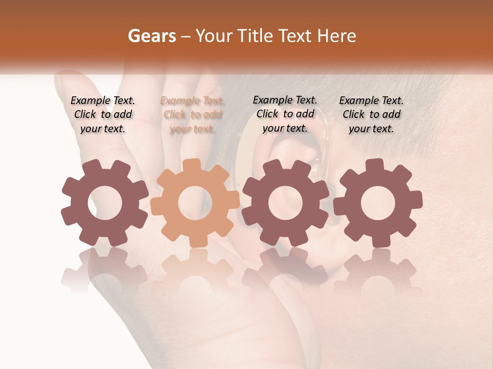 A Man Wearing A Pair Of Earplugs In His Ear PowerPoint Template