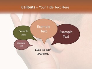 A Man Wearing A Pair Of Earplugs In His Ear PowerPoint Template