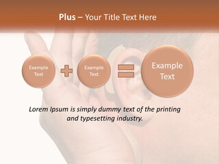 A Man Wearing A Pair Of Earplugs In His Ear PowerPoint Template