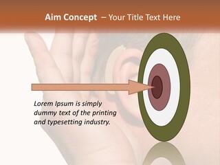 A Man Wearing A Pair Of Earplugs In His Ear PowerPoint Template