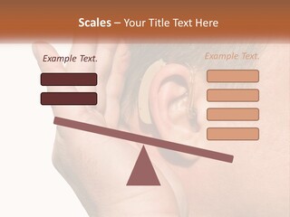 A Man Wearing A Pair Of Earplugs In His Ear PowerPoint Template