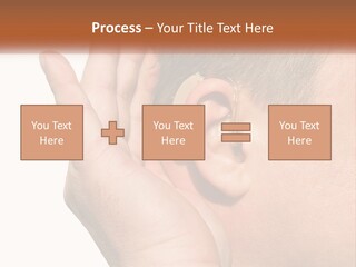 A Man Wearing A Pair Of Earplugs In His Ear PowerPoint Template