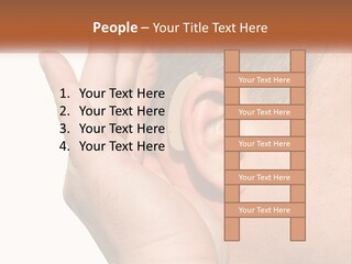 A Man Wearing A Pair Of Earplugs In His Ear PowerPoint Template