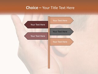 A Man Wearing A Pair Of Earplugs In His Ear PowerPoint Template