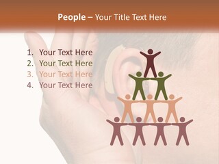 A Man Wearing A Pair Of Earplugs In His Ear PowerPoint Template