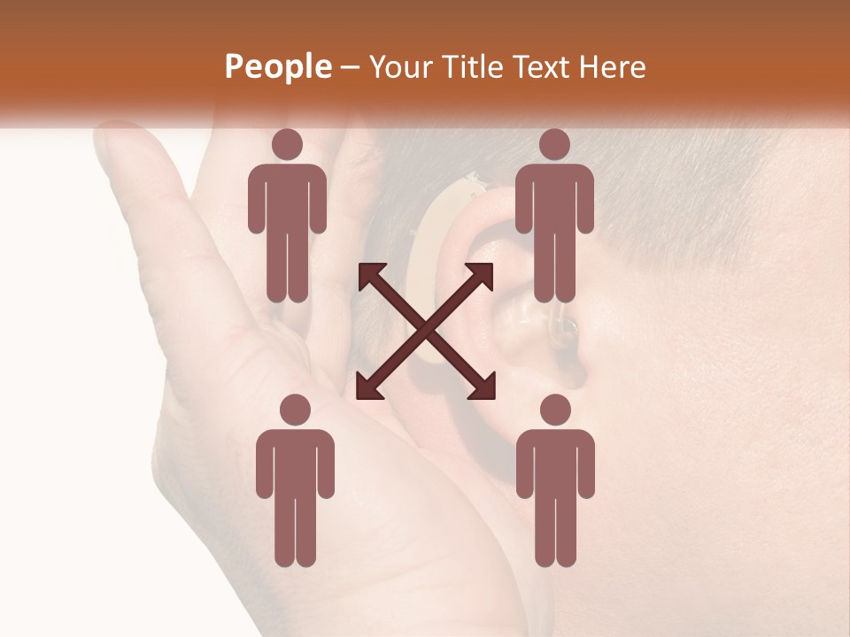 A Man Wearing A Pair Of Earplugs In His Ear PowerPoint Template