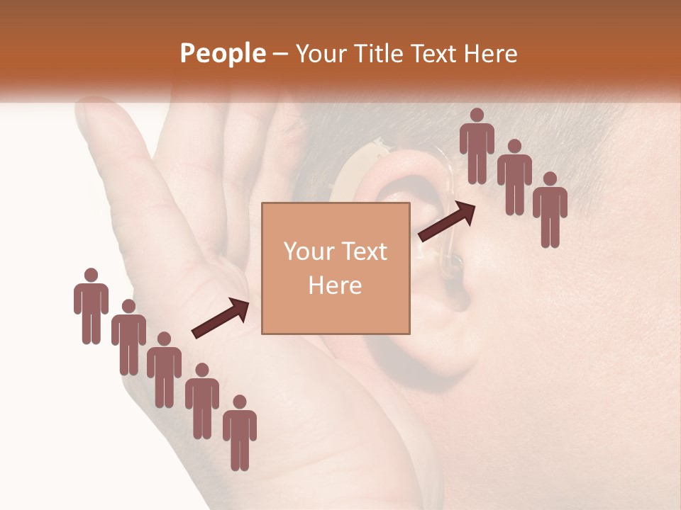 A Man Wearing A Pair Of Earplugs In His Ear PowerPoint Template