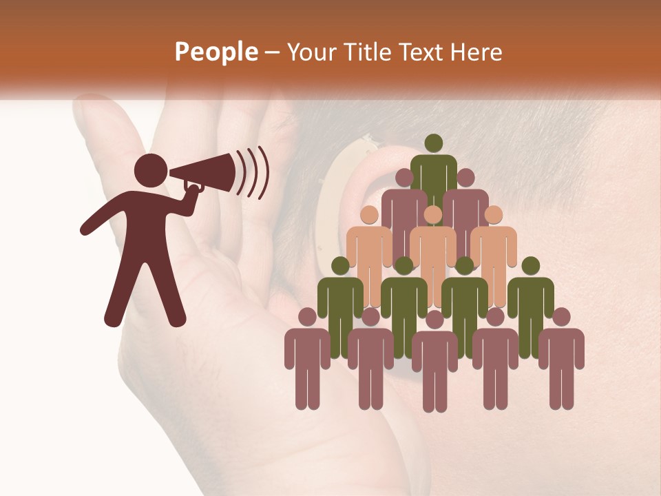 A Man Wearing A Pair Of Earplugs In His Ear PowerPoint Template