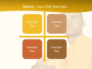 A Man In A Yellow Shirt Holding A Pumpkin PowerPoint Template