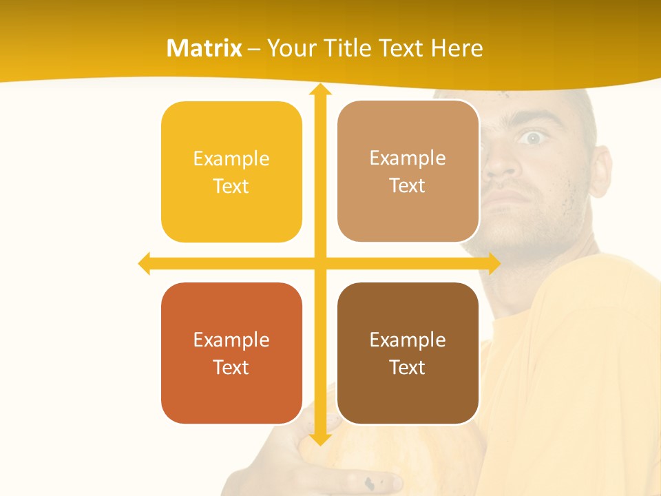 A Man In A Yellow Shirt Holding A Pumpkin PowerPoint Template