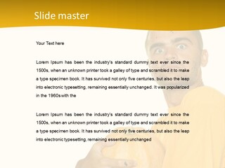 A Man In A Yellow Shirt Holding A Pumpkin PowerPoint Template