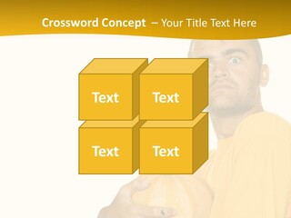 A Man In A Yellow Shirt Holding A Pumpkin PowerPoint Template
