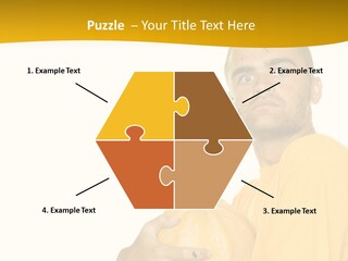 A Man In A Yellow Shirt Holding A Pumpkin PowerPoint Template