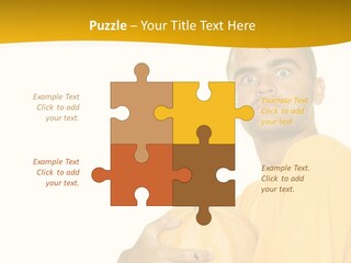 A Man In A Yellow Shirt Holding A Pumpkin PowerPoint Template