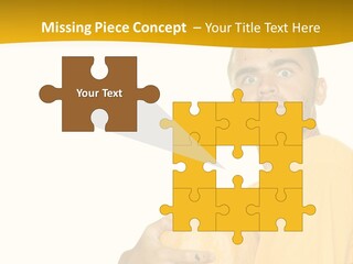 A Man In A Yellow Shirt Holding A Pumpkin PowerPoint Template