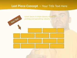 A Man In A Yellow Shirt Holding A Pumpkin PowerPoint Template